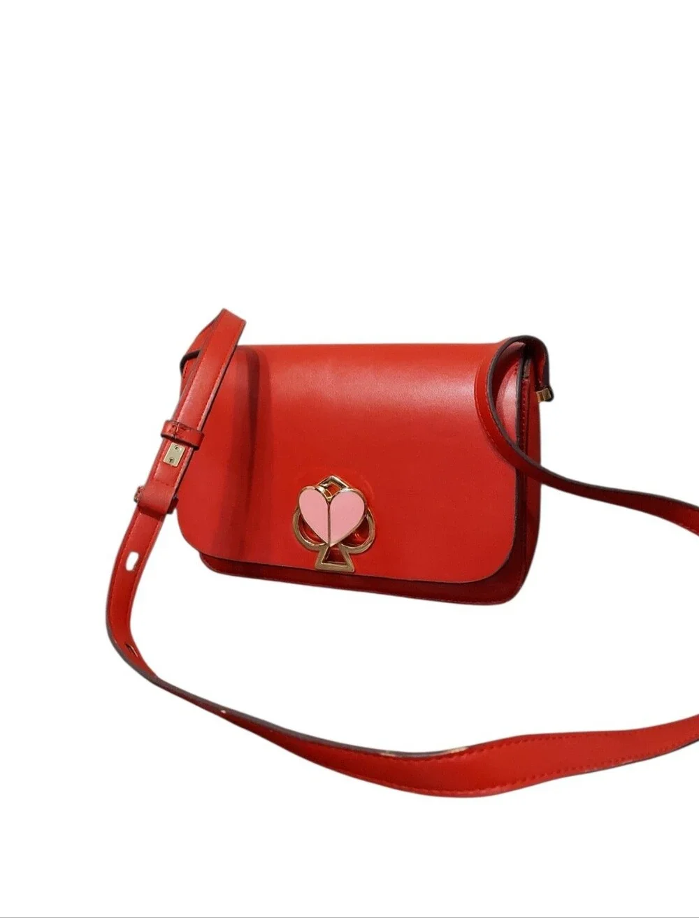 Kate Spade Nicola Twistlock Heart Leather Shoulder Bag EUC